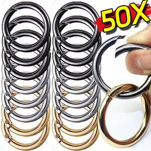 50PCS 금속 스프링 CLASPS 버클 가방 수하물 스냅 고리 쥬얼리 열쇠 개방형 CARABINER 클립 DIY 액세서리 커넥터
