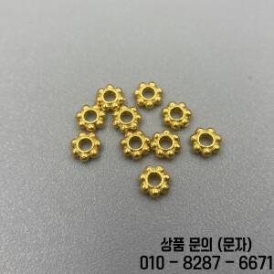 순수 18k 골드 스페이서 비즈 목걸이 팔찌 발찌 DIY 액세서리 파인 주얼리 Au750 플라워