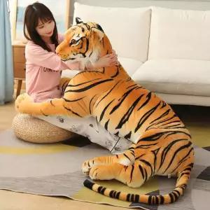 호랑이인형 봉제인형 대형 선물 리얼 애착 타이거 쿠션 사자 브라운엎드린 새끼 큰 몸길이