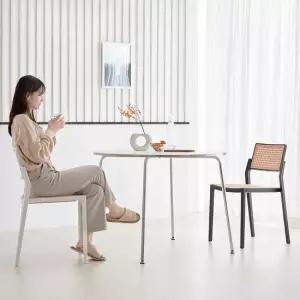 베스트리빙 미드센츄리 모던 원형 크롬 800 식탁 테이블 발리 2인 식탁세트