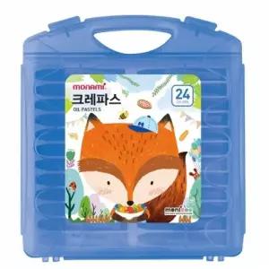 모나미 모니주 가방파스 크레파스 24색 블루 새학기 준비물 이름표 견출지 세트