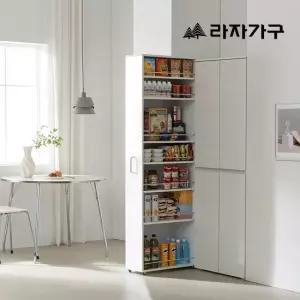 라자가구 벨라 주방 냉장고 좁은 틈새 이동 7단 높은 트롤리 수납장 20cm