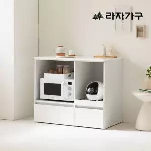 라자가구 모드리안 광파 오븐 렌지대+밥솥장 1000 주방 수납장 오픈형