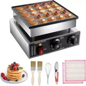 휴이라오 미니 팬케이크 메이커 25PCS 더치 110V 900W 상업용 전기 논스틱 포퍼티즈 그릴 가정용 주방
