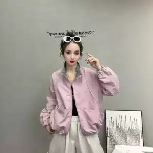 마킷5 캐주얼 봄 여자 체크 솔리드 집업 차이나 아우터 점퍼 블루종 톱 JEN1