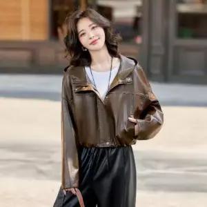 마킷5 여성 캐주얼 가을 후드 점퍼 코트 슬림핏 반 쇼트 블루종 JEN3