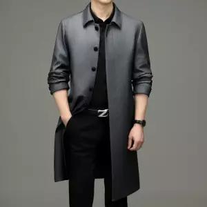 남성코트 겨울 중년 트렌치코트 비즈니스 캐주얼 솔리드 아빠룩 심쿵직구