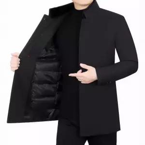 남성코트 겨울 피르카탄 밍크넥 패딩 내피 탈부착 오리털 하프 점퍼 코트 심쿵직구