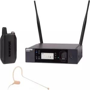 슈어 GLXD14R+/MX53 듀얼 밴드 프로 디지털 무선 마이크 시스템 - 12시간 배터리 수명 100피트 범위 헤드셋