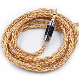 KZ 골드 실버 및 구리 혼합 784 코어 업그레이드 케이블 HiFi 오디오 0.75MM 2PIN 교체 IEM 이어버드