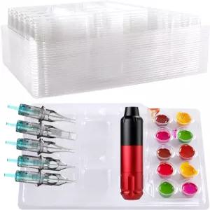 HOINCO 25PCS 일회용 타투 카트리지 트레이 작업 컵 청소용 플라스틱 홀더