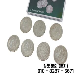 모건 달러 껍질 및 동전 세트 5 개 + 헤드 셸 1 테일 쉘 마술 트릭 속임수 소품 클로즈업 착시 코인 마법사
