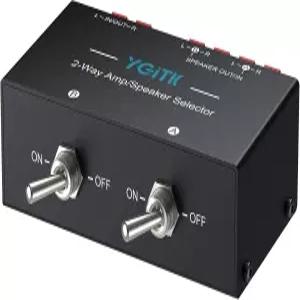 YGITK 2존 스피커 셀렉터 스위치 박스 2방향 2 채널당 50W RMS 독립적인 온/오프 제어가 가능한 듀얼