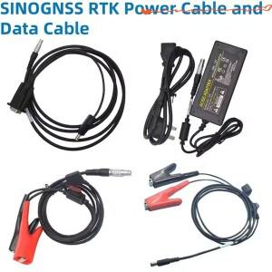 SINOGNSS GPS RTK 호스트 베이스 스테이션 T300 외부 라디오 데이터 케이블 전원 7핀 220V 어댑터