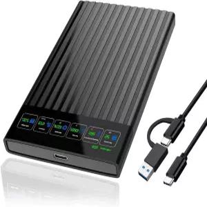HWAYO 25인치 750GB 휴대용 외장 하드 드라이브 LCD 디스플레이 HD 화면 USB3/32 타입 C HDD 스지 PC