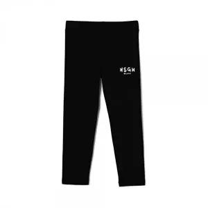[MSGM]키즈 로고 스트레치 져지 레깅스 팬츠 블랙 S6MSJGLG067 110