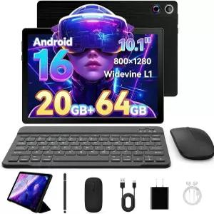 최신 2026 업그레이드된 안드로이드 16 태블릿 10.1인치 IPS HD 터치스크린 듀얼 카메라 64GB 스토리지 1TB