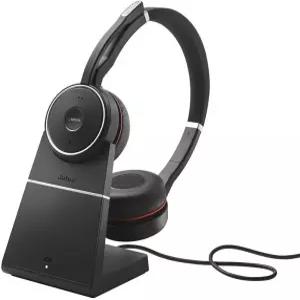 자브라 에볼루션 75 MS 무선 헤드셋 스테레오 - 링크 370 USB 어댑터 및 충전 스탠드 포함 세계적 수준의