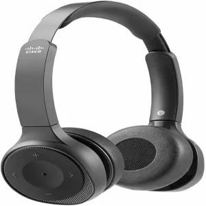 Cisco 헤드셋 730 케이스 포함 무선 듀얼 온이어 블루투스 USB-A HD 어댑터 및 3.5mm 케이블 카본 블랙 2년