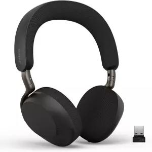자브라 Evolve3 75 온이어 무선 블루투스 헤드셋 업무용 마이크 USB-A AI 음성 통화 기술 고급 액티브