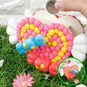 MF09 플레이콘 미니 저금통 하트 만들기 5인 DIY 키트 단체수업교구 플레이콘저금통만들기