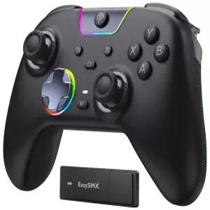 EasySMX X05Pro 무선 PC 컨트롤러 - 조용한 누름 버튼 2단계 임펄스 트리거 프로그래밍 가능한 2개 홀