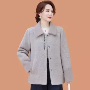 모직 추동 코트 빅사이즈 여자모직코트 봄가을 가을옷 상의 ible3
