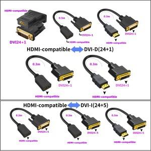 1080P HDMI 호환 DVI 어댑터 PS4 PC 그래픽 카드 모니터용 케이블에 양방향 241245 핀