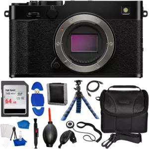 XE5 미러리스 디지털 카메라 블랙 번들 64GB 울트라 카드 삼각대 그립 가젯 백 청소 키트 HD 케이블