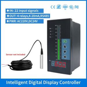 4릴레이 물 탱크 레벨 표시기 스마트 디지털 디스플레이 4-20mA 출력 액체 미터 컨트롤러 AC220V 전원