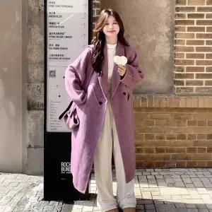 타노스여성용 롱 모직 캐시미어 데일리룩 코트 양면 KUK1