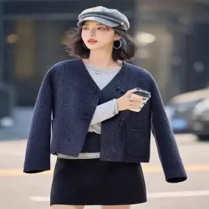 타노스모직 가을 여성 데일리룩 코트 양면 상의 KUK3