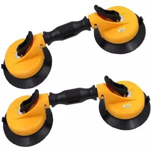 2팩 헤비 듀티 유리 흡입 컵 터 330LBS 용량의 듀얼 손잡이 조절 가능한 그립 자동 타일 거울 및 화강암