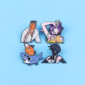 4개 세트 캐릭터 에나멜 핀 메탈 브로치 백팩 모자 가방 칼라 라펠 배지 남녀 패션 주얼리 컬렉션 선물