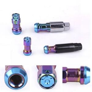 쿨R40 44mm 휠 너트 M12x1.51.25 레이싱 매트 카펫 러그 20개 잠금  안전 키 2세트