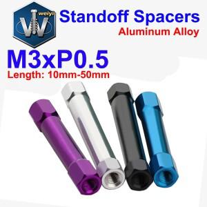 웨이이 M3 알루미늄 스탠드오프 스터드 M3x10mm40mm 컬러풀 헥스 스페이서 컬럼 FPV 쿼드콥터 드론 패스너