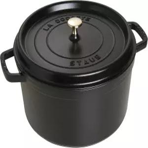 프랑스산 주철 더치 오븐 9qt 원형 코코트 9-10 블랙 매트 제공 STAUB