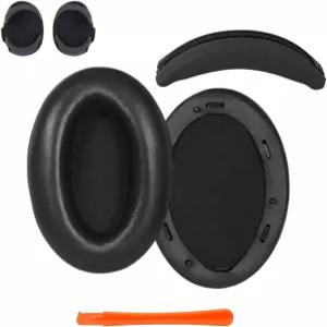소니 Wh-1000XM3 교체 키트용 이어패드+헤드밴드 커버 단백질 가죽 쿠션 및 액세서리용 실리콘 지퍼