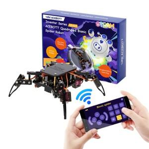 ACEBOTT  ESP32 용 바이오닉 사중 거미 로봇 키트 앱 리모컨 워킹 크롤링 스템 프로젝트 ESP8266