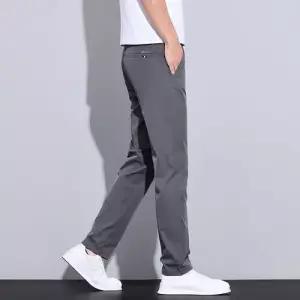 남친 바지 면 캐주얼 스판 심플데일리룩 젊은 스트레이트 봄여름 라이트 솔리드 OOTD1