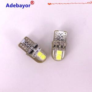 100PCS T10 W5W 3030 4SMD 칩 실리카 젤 4 LED 자동차 주차 광원 독서 돔 램프 웨지 테일 사이드 고품질