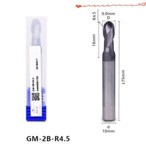 GM-2B-R4.5 ZCC.CT 전체 합금 텅스텐 강철 볼 엔드 밀 2 플루트 Φ9.0R4.5101875