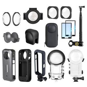 카메라봉 셀카봉 INSTA360 X3 가드 키트 스크린 케이스 브라켓 오토바이 프레임 보관 가방 다이브 보호