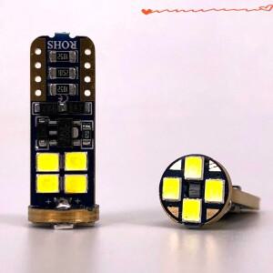 50PCS T10 CANBUS 12SMD 2835 무극성 DC 흰색 자동차 사이드 테일 전구 canbus 오류 무료 w5w 194 168 led