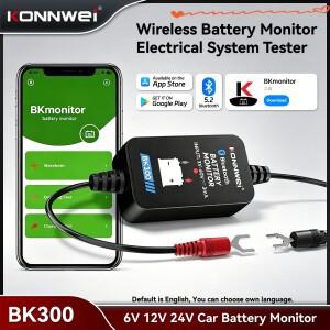 KONNWEI BK300 자동차 배터리 모니터 블루투스 5.2 감지기 6V 12V 용량 저항 테스터 도구 (안드로이드 iOS