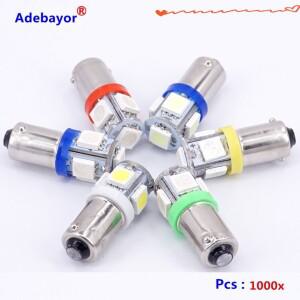 1000X T11 BA9S 5 SMD 5050 LED 전구 T4W 1445 Q65B H6W 182 자동차 방향지시등 실내등 웨지 램프