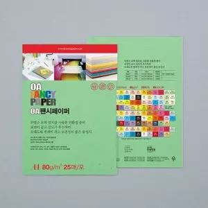 두성 OA팬시페이퍼A4 P14 25매 80g 담연두 컬러용지 (1개입) 디자인용지