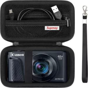 파워샷 SX740 HS G7 X III II 디지털 카메라용 하드 캐리링 케이스 배터리 팩용 메시 포켓이 있는 수납