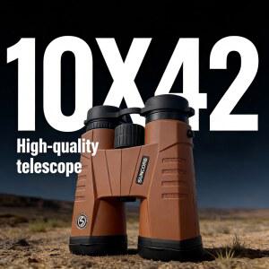 필드스코프 망원경 SUNCORE 10배율 42MM 갖춘 접이식 관람스포츠용 등산용 대물렌즈를 경량 야외
