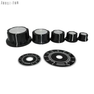 2pcs 6.35mm 샤프트 전위차계 볼륨 조절 기타 톤 실버 탑 노브 용 로터리